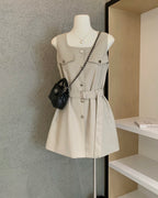 Button-Down Utility Mini Dress