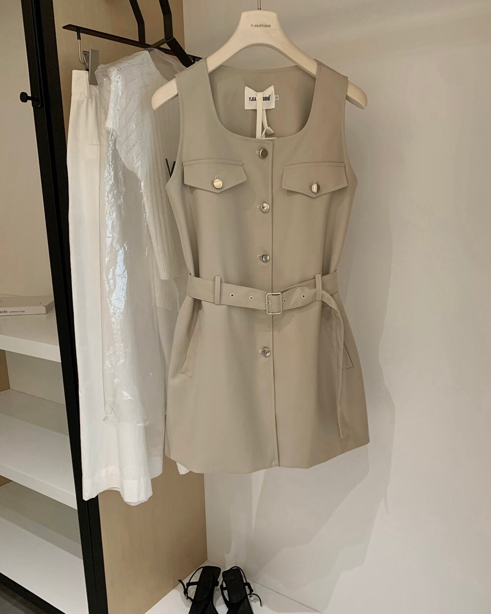Button-Down Utility Mini Dress