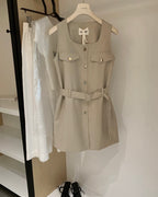 Button-Down Utility Mini Dress