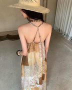 Patchwork Print Maxi Dress