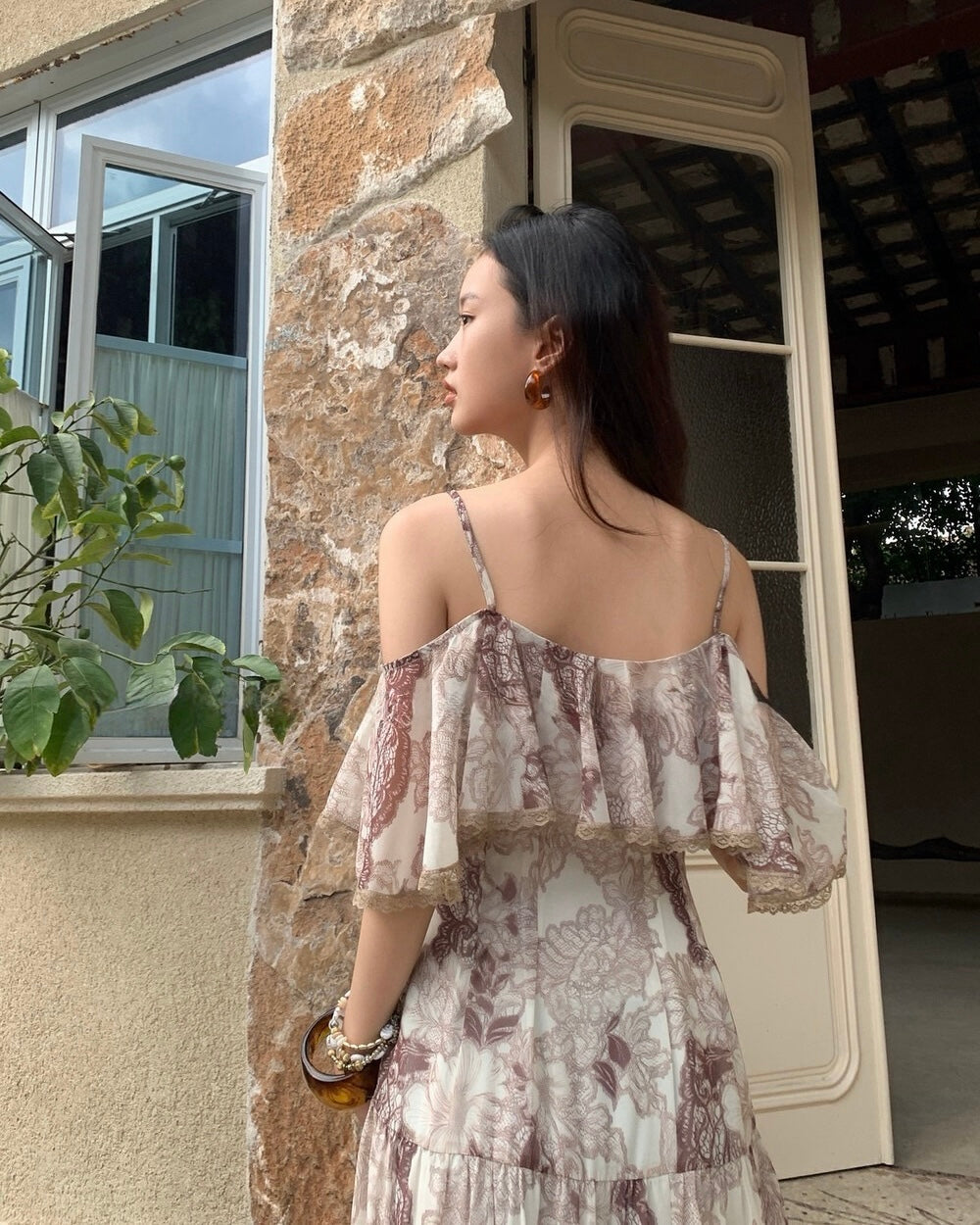 Floral Off-Shoulder Maxi Dress
