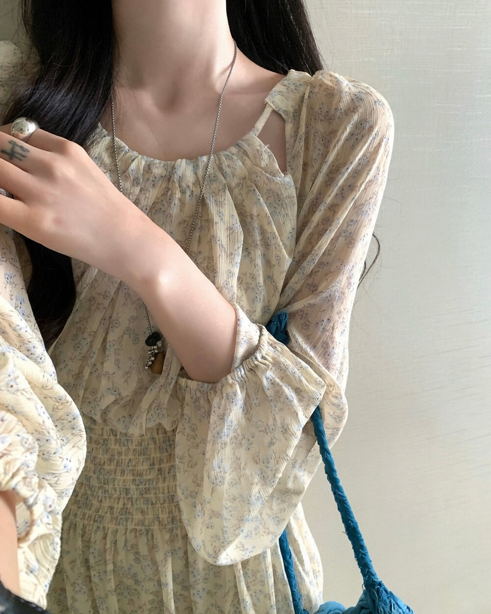 Floral Smocked Midi Dress