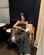Striped Smocked Midi Dress