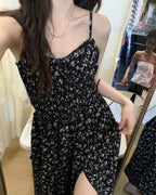 Floral Smocked Slit Dress