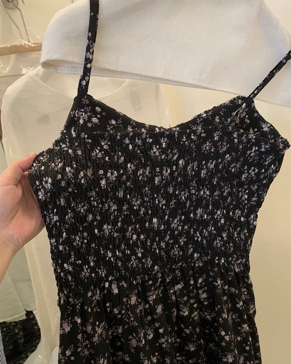 Floral Smocked Slit Dress