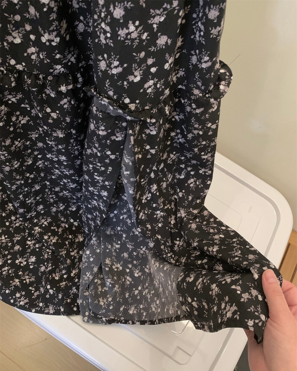 Floral Smocked Slit Dress
