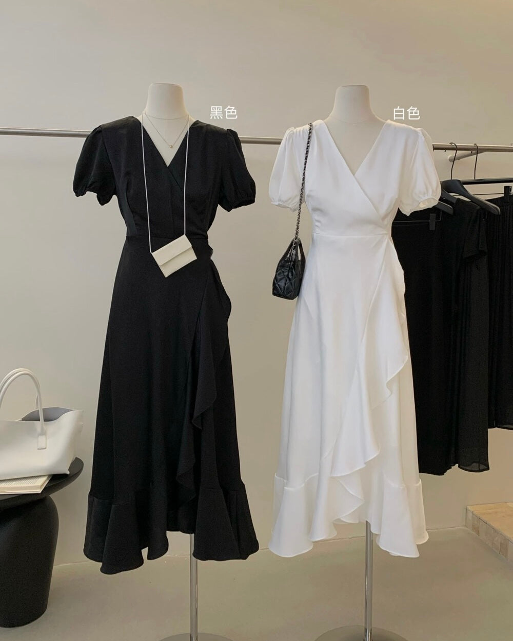 Asymmetric Tie-Back Slit Dress