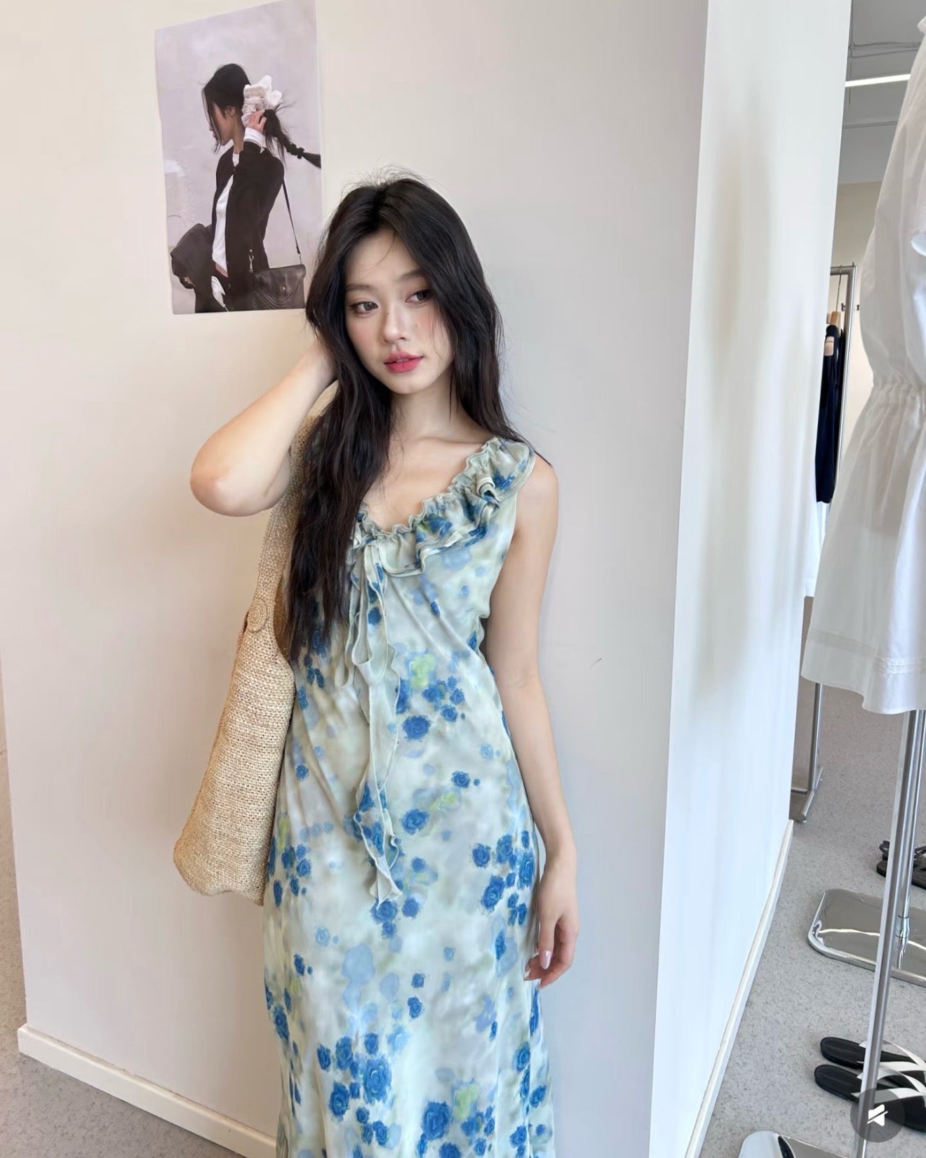 Floral V-Neck Mermaid Maxi Dress