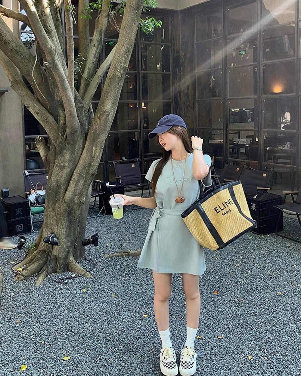 Casual Tie-Waist Mini Dress