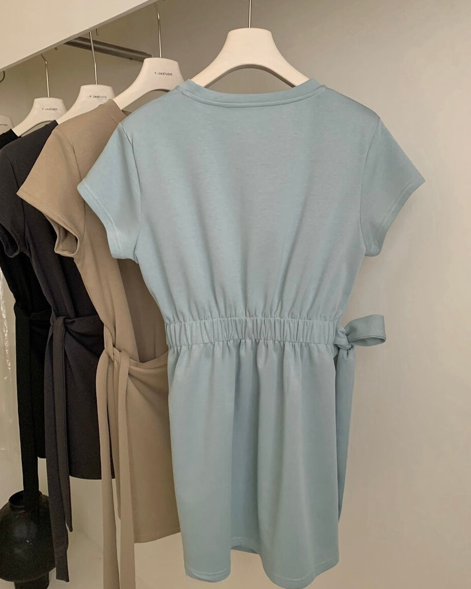 Casual Tie-Waist Mini Dress