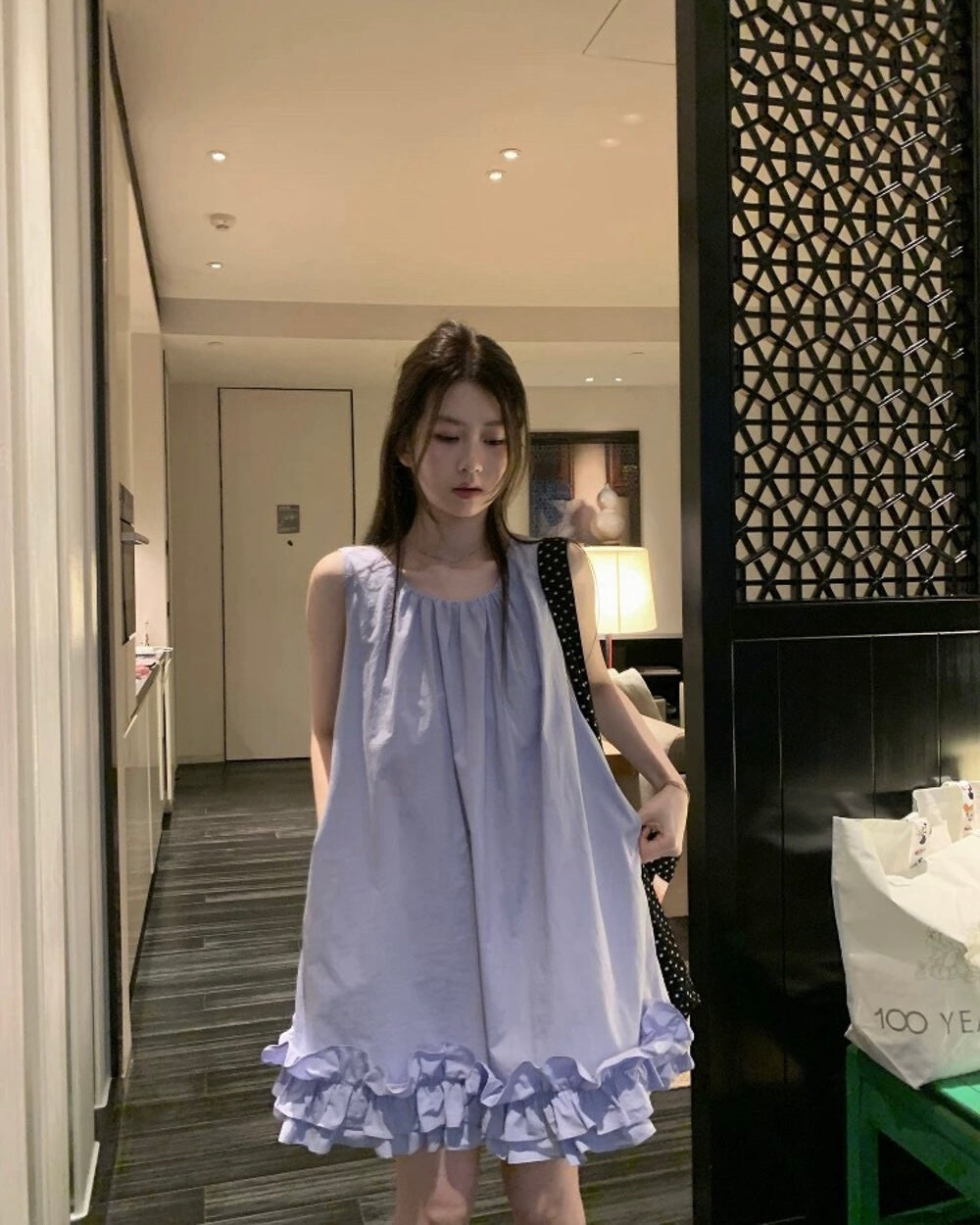 Ruffled Hem Tank Dress