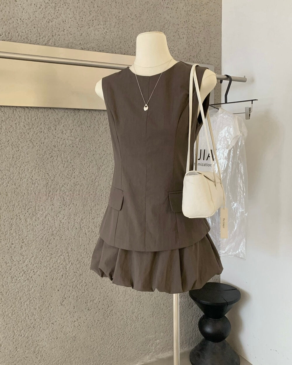 Sleeveless Peplum Top & Skort Set