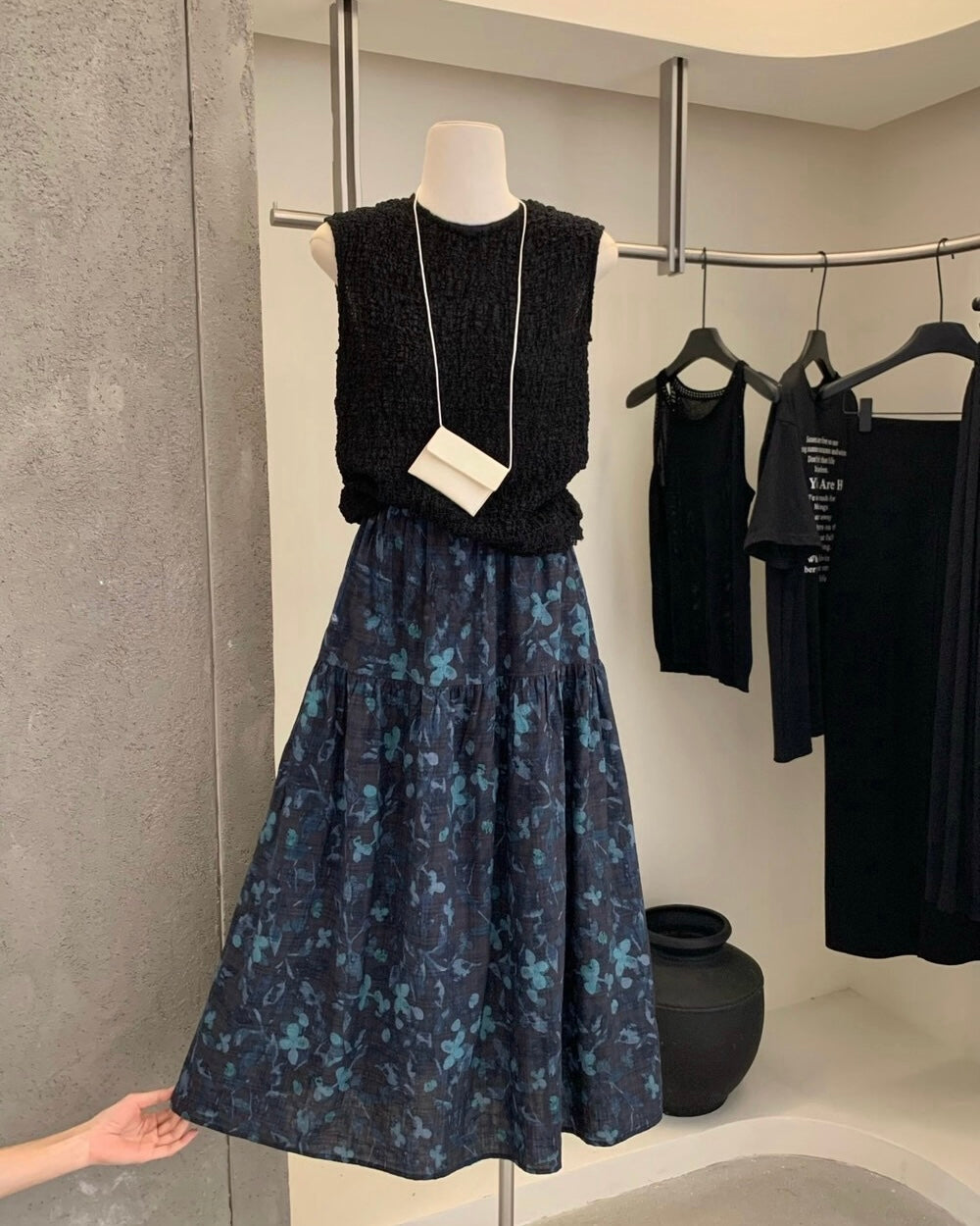 Textured Top & Skirt Set