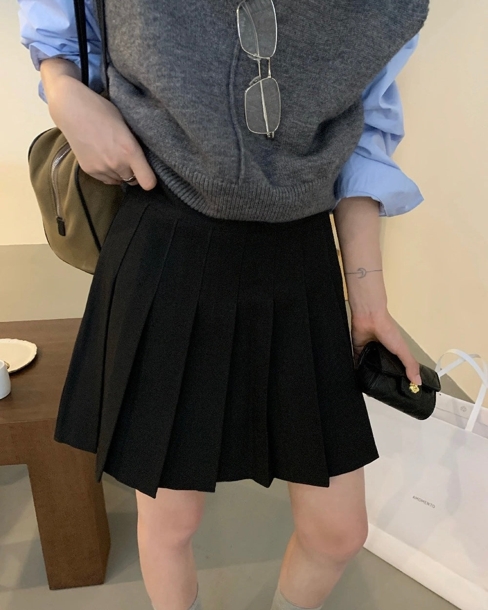 Classic Pleated Mini Skirt with Built-In Safety Shorts