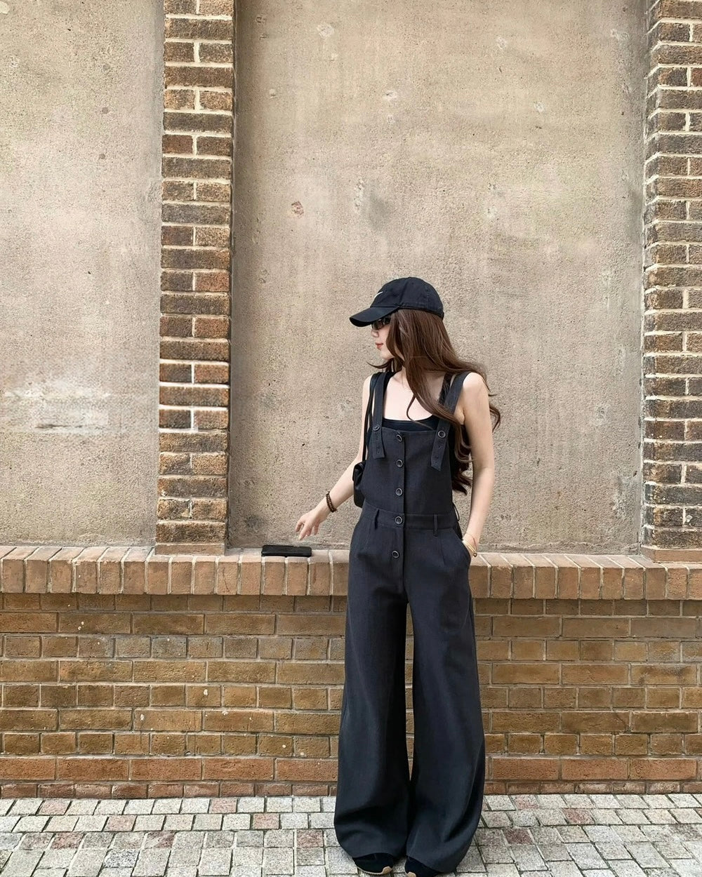 Wide-Leg Overalls & Tank Top Two-Piece Set