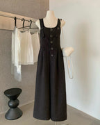 Wide-Leg Overalls & Tank Top Two-Piece Set