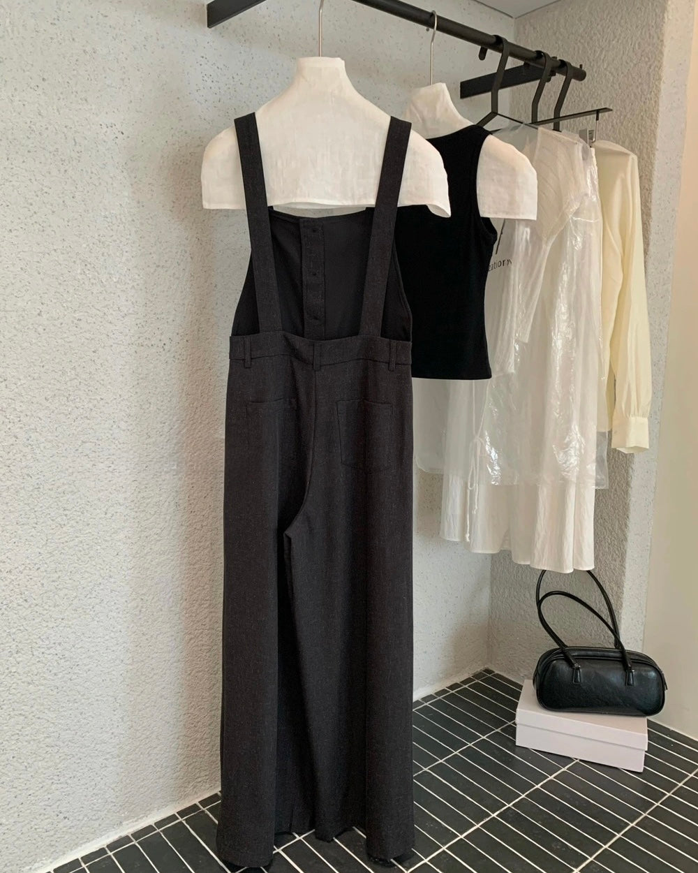 Wide-Leg Overalls & Tank Top Two-Piece Set